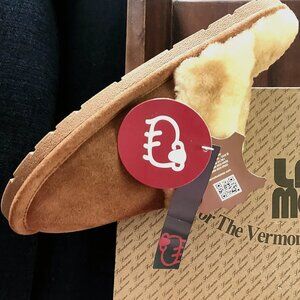 LaMO for The Vermont Country Store Women's Sheepskin Scuffs - Chestnut - Size L